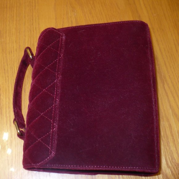 Franco Sarto Womens Deep Red Velvet Shoes & Purse - Picture 5 of 10